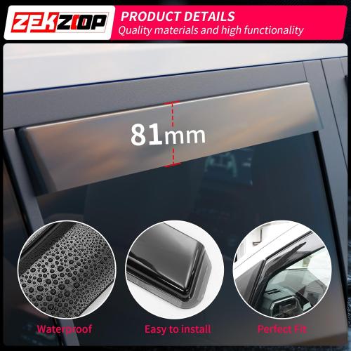 Visor Rain Guards Compatible with 2024 2025 2026 Toyota Land Cruiser Prado J250 LC250 Front and Rear in-Channel Window Visors Wind Deflectors Weather Shield for Prado 4PCS Accessories