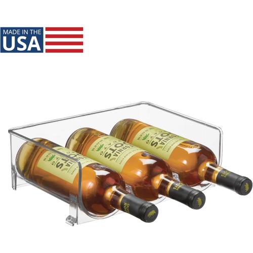 Set of 4 iDesign Stackable 3-Section Bottle Holder for Water, Soda, or Wine Bottles - Clear - Made in USA