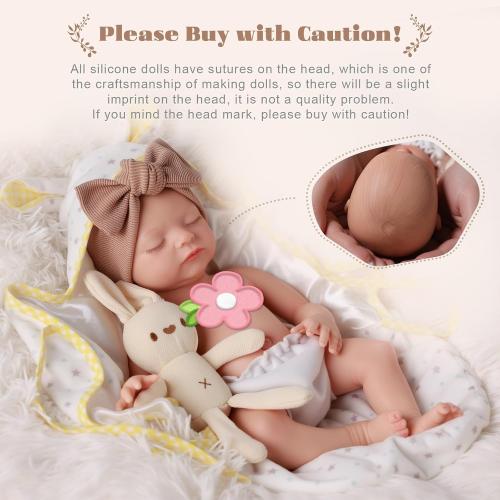 BABESIDE 16 Inch Silicone Baby Doll Weighted 4LB, Lifelike Newborn Dolls