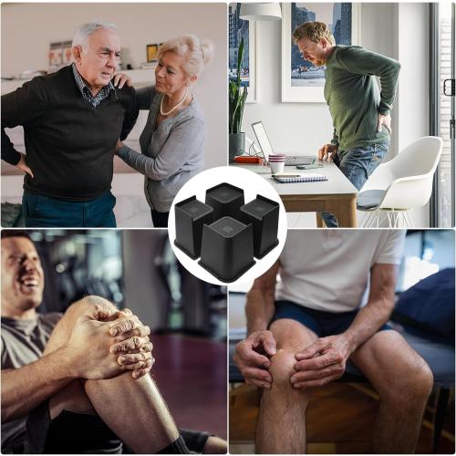 Bed Risers 6 inch, Oversized Furniture Risers, Heavy-Duty Support Up to 6000 Lbs, Lift 6 inch for Couch, Sofa, Table,Chair (Black 4 Pack, 6 inch)