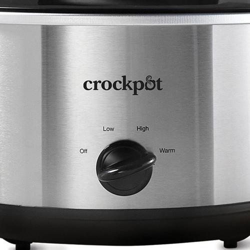 Crock-Pot 4.5 Quarts Manual Design Series Slow Cooker with 3 Manual Heat Settings Cooks Meals for 4 Plus People with Removable Stoneware Bowl, Silver