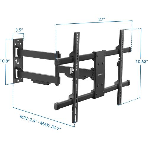 Mount-It! UL Certified Heavy Duty Full Motion TV Wall Mount for Most 37-80 Inch Flat Screen TVs, Wall Mount Bracket Max VESA 600x400, Holds up to 110lb, Full Motion TV Mount 55 inch, 65 inch, 80 inch