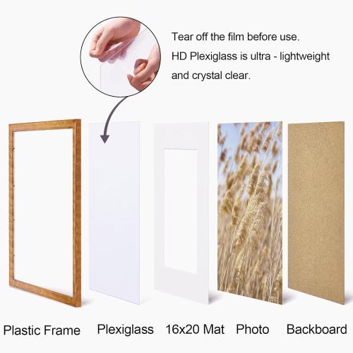 Vittanly 18x24 Picture Frames Set of 2, Ornate Vintage Photo Frame for Wall Mount, Display 16x20 Pictures with Mat or 18x24 without Mat, Rustic Gold