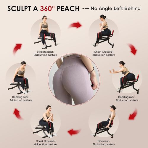 Ocdin Hip Abductor Adductor Machine for Home Gym, Inner and Outer Thigh and Glute Workout System