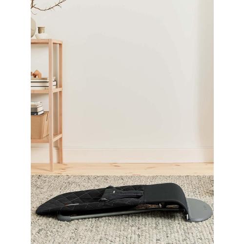 BabyBjörn Bouncer Bliss, Black, Woven, Classic Quilt | 2-in-1 Adjustable Baby Bouncer Seat and Toddler Chair, Newborn to Toddler (8-29 lbs), 4 Positions, Lightweight & Portable