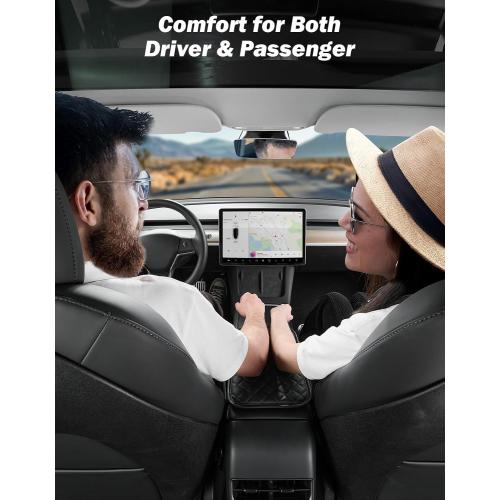 JOYTUTUS Center Console Cover with Storage Bag for SUV Sedan Car, Thin Middle Console Cover Arm Rest Pad, Leather 12.6 x 7.75 x 0.66