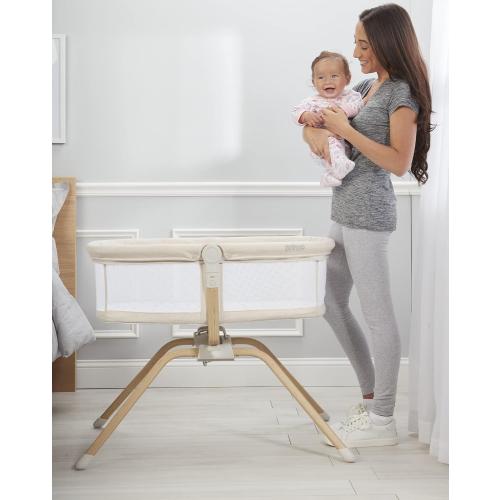 PRIMO Little Cloud Gliding Bassinet: Portable Folding Baby Bed with Removable Canopy, Travel Bag, and Mattress - Ideal Baby Bassinet, Lounger for Newborns, Bedside Sleeper, Perfect Travel Crib