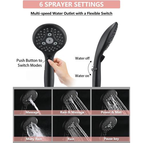 Bathtub Faucet with Sprayer, Tub Spout with Diverter Fits Threaded 1/2 or 3/4 IPS,Matte Black