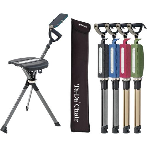 STEP2GOLD Ta-Da Chair Series 2 PRO, Portable Trekking Hiking Pole, Folding Walking Stick with Seat, Walking Cane with Chair, Foldable Chair, Lightweight Aluminum, Easy Carry and Storage, Anti-Slip