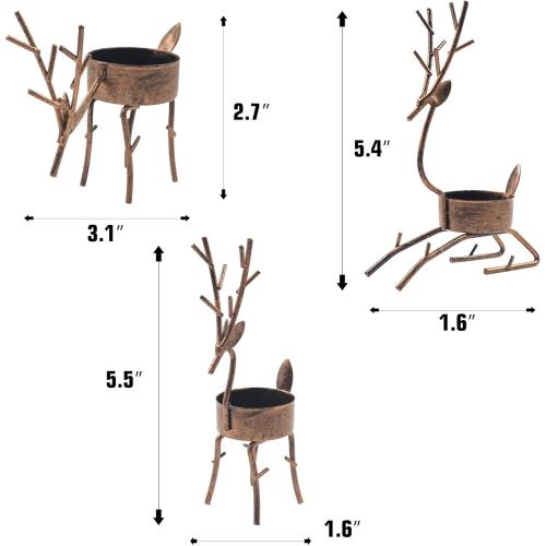 Funpeny Reindeer Tea Light Candle Holders, 6 Pack Iron Christmas Decoration for Party Dining Table Centerpeice Decorative
