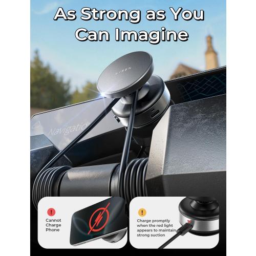 LISEN Suction Phone Mount, Content Creator Vlogging Portable Super Stable Electric Vacuum Magnetic Phone Holder, 360 Adjustable Travel Multi-Scene TikTok for iPhone 17 Pro Max Air 16e 16 15 Kits