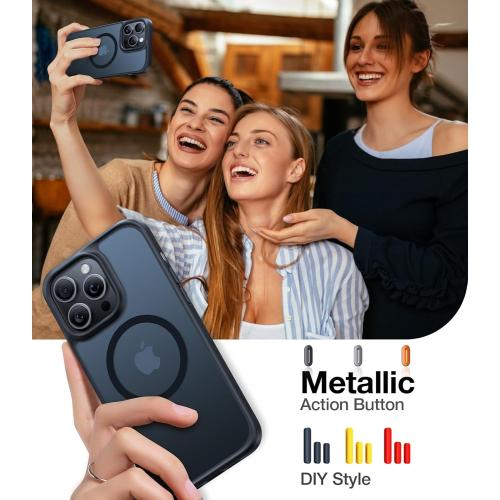 TORRAS Magnetic for iPhone 15 Pro Max Case Compatible with MagSafe, MIL-STD-810G Military Grade, Slim Translucent Phone Case iPhone 15 Pro Max Shockproof Anti-Scratch 6.7, Matte Black