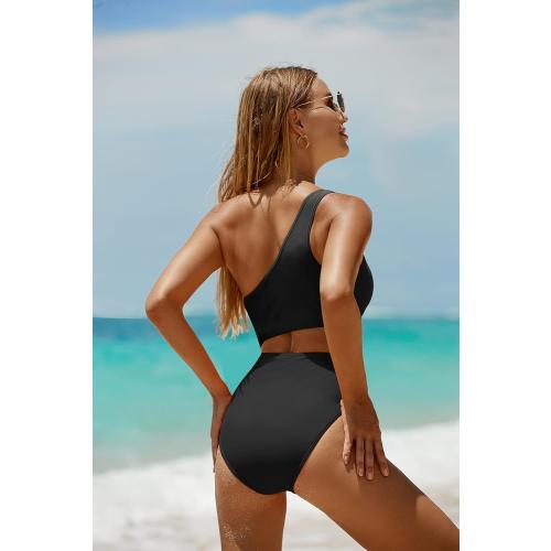 SiZE M...Women's One Piece Swimsuit- One Shoulder Bathing Suit Cutout Tummy Control Swimwear