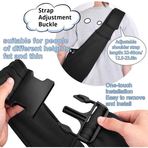 CUBY Dog and Cat Sling Carrier, Hand-Free Dog Carrier Slings with Adjustable Straps Pocker, Puppy Slings Carrier for Small Dogs Cats Outdoor Travel Bag(Black, M-Adjustable Strap)