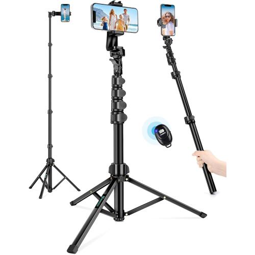 71 Tripod for iPhone, Phone Tripod Selfie Stick with Remote, Cell Phone Tripods & Tall Travel Tripods for Recording Video Selfies Photo, Compatible with iPhone 17 16 15 14 Pro Max 13 Android
