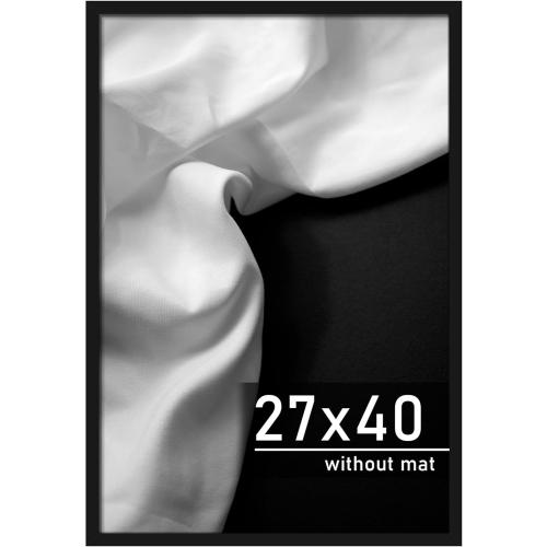 Picrit 27x40 Poster Frame, Black Engineered Wood Picture Frame for Horizontal or Vertical Wall Mounting and Displaying Artwork Photos, 1 Pack