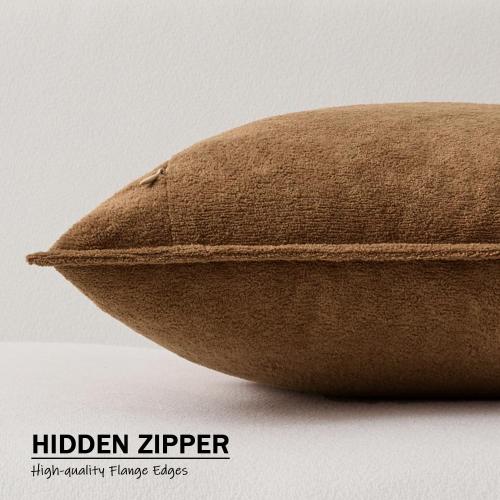 Kevin Textile Soft Waterproof Pillow Covers 12x20 Inch 2 Pack, Brown