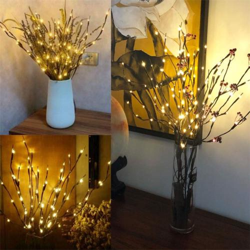 1 Pack Decorative LED Lighted Branch Lights Battery Operated Artificial LED Twig Branches Decoration for Home Room Decor Christmas Vase (Warm White, 29.5 Inches, 20leds)