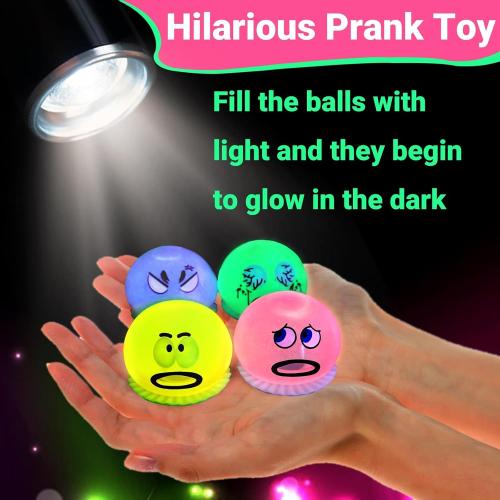 4 Pack Puking and Sucking Slime Ball Fidget Toy, Glow in The Dark Vomiting Stress Balls, Hilarious and Gross Prank Toys Gag Gift, Novelty Sensory Squeeze Toy for Kids Adults