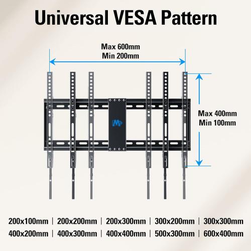 Mounting Dream UL Listed TV Mount for Most 37-75 Inch TV, Universal Tilt TV Wall Mount Fit 16, 18, 24 Stud with Loading Capacity 132lbs, Max Vesa 600 x 400mm, Low Profile Flat Wall Mount Bracket