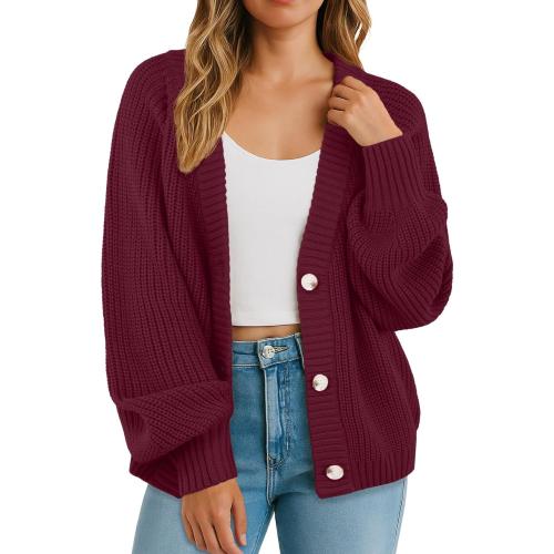 Size L ...GRECERELLE Women's Cardigan Sweater Thick Knitted Open Front Long Sleeve Button Up Loose Casual Oversized Outerwear, S-2XL