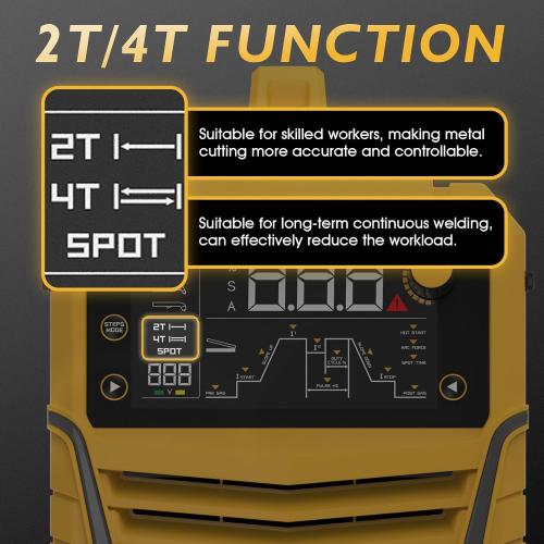 TOOLIOM CUT/HF TIG/Pulse TIG/Spot Welding/Stick 5 in 1 Portable Welding Machine: 50A Air Plasma Cutter, 200A TIG Welder, 180A Stick Welder, with Dual Voltage 110&220V