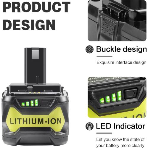 TREE.NB 18V 6000mAh Lithium Battery - Replacement for Ryobi One  Plus 6.0Ah Lithium Ion Battery Compatible with P108 P102 P103 P104 P105 P107 P271 P716 P730 P731 P740 P741 P780 P813 P835 Power Tools