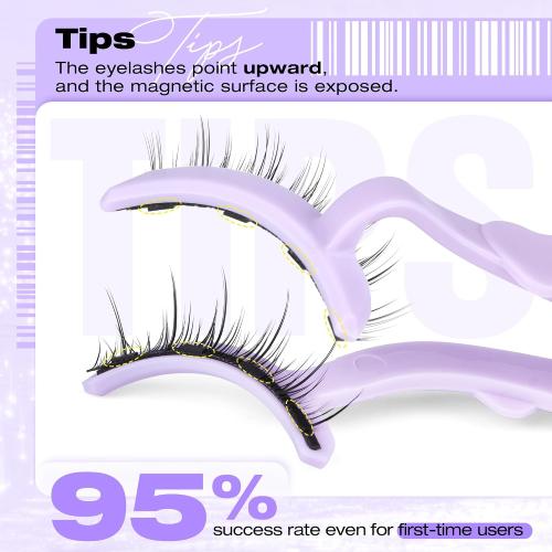 Magnetic Eyelashes Natural Look Magnetic Eyelashes with Applicator No Glue Magnetic Lashes with Applicator Wispy False Lashes with Magnets Reusable Lashes by Lanflower
