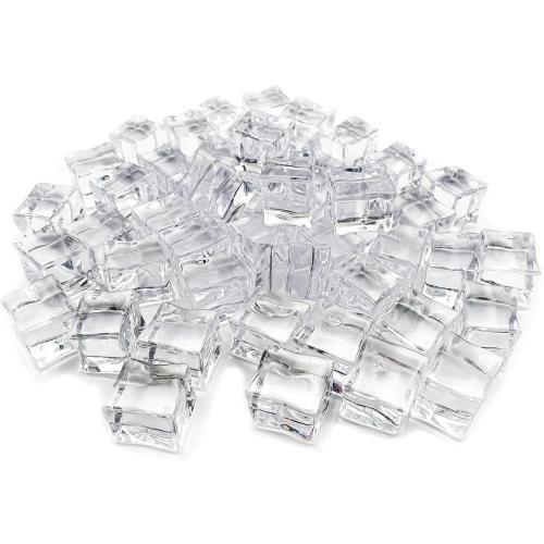 Fake Ice Cubes Acrylic, Clear, 17 mm, 100 PCS