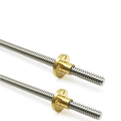 2PCS 350mm（13.78 Inches）Tr8x8 Lead Screw with T8 Brass Nut (Acme Thread, 2mm Pitch, 4 Starts, 8mm Lead) for LCD DLP SLA 3D Printer Z Axis and CNC Machine