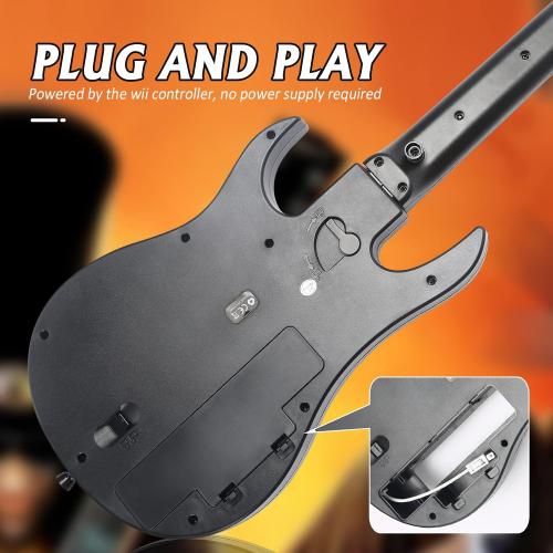 KYAYUGM Wii Guitar Compatible for Nintendo Wii, Supports for Guitar Hero and Rock Band Games. - black（Rock Band 1 is Not Supported）