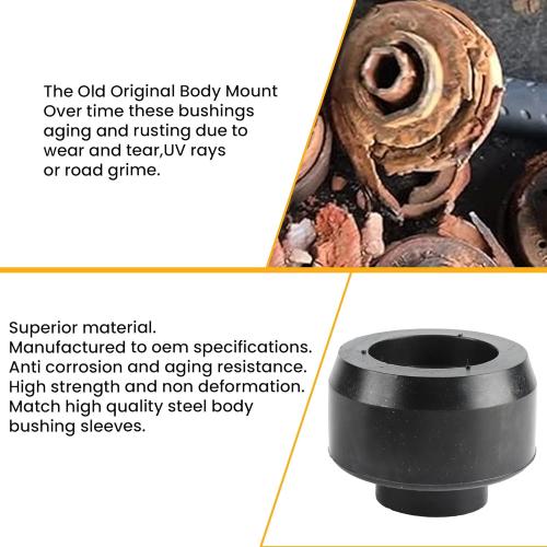 7-141 Body and Cab Mount Bushing Kit for 1999-2014 Chevy Silverado & Sierra 1500/2500 2WD/4WD Polyurethane Black 24PCS