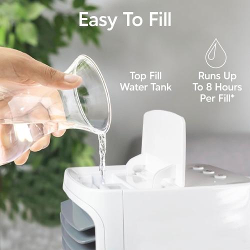 Arctic Air Chill Zone XL Evaporative Cooler with Oscillating Fan, Auto-Off Timer, Portable Fan with 4 Adjustable Speeds, 16-Hour Cooling Fan for Bedroom, Living Room, Office & More,White