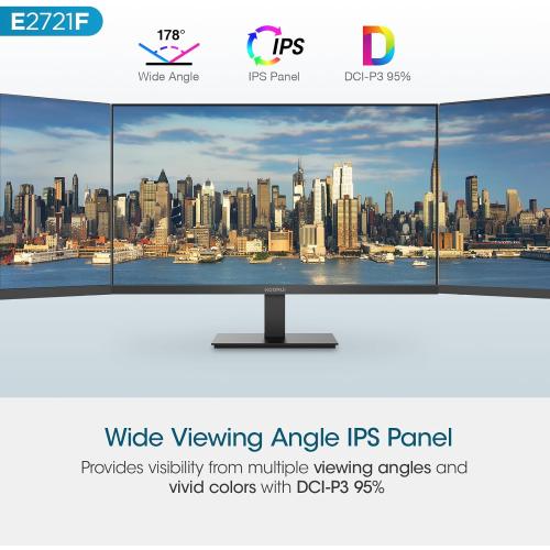 Size 27 KOORUI 27 Inch QHD (2560x1440) IPS Ultra-Thin Computer Gaming Monitor, 100Hz Refresh Rate, DCI-P3 95%, FreeSync & G-Sync, 1ms MPRT, VESA 100x100mm, Tilt Adjustable for Game and Work