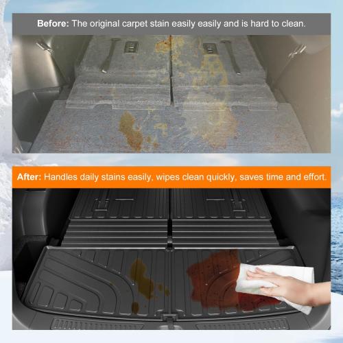 powoq 6&7 Seats Cargo Mat Compatible with 2017-2023 GMC Acadia Backrest Trunk Mat Cargo Liner Trunk Liner Replacement for 2017-2023 GMC Acadia Accessories