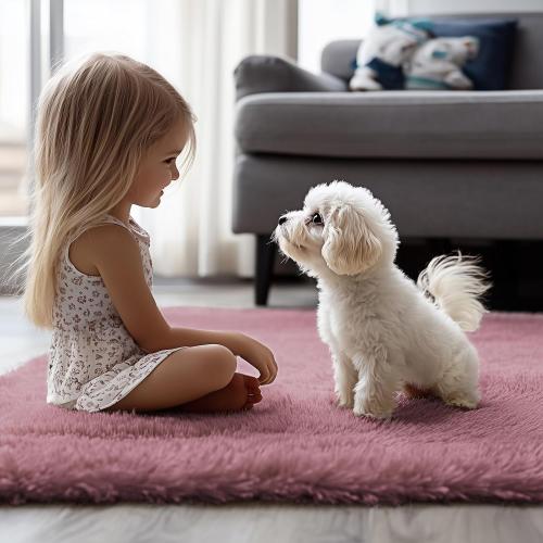 Rugs for Bedroom , Soft Area Rug for Living Room Dorm, Non Slip Shag Rugs for Girls Boys Bedroom, Soft Kids Carpet, Modern Home Decor Aesthetic(Blush)