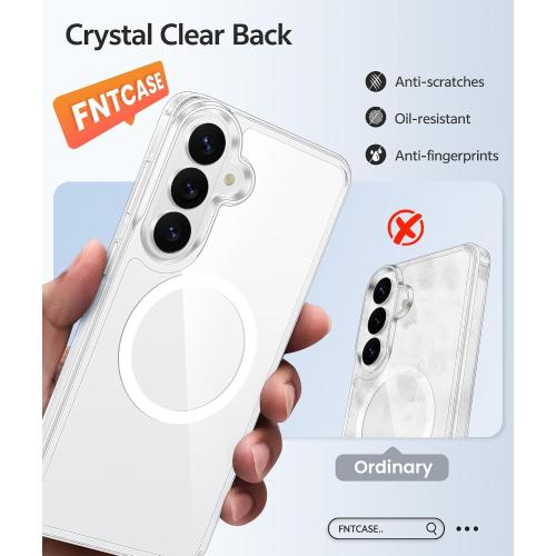 FNTCASE for Samsung Galaxy S26 Case: [Fit for Magsafe] [Screen Protector] Anti Yellowing Transparent Clear Military Grade - Shockproof Protective Phone Cover for Samsung S 26 - Clear