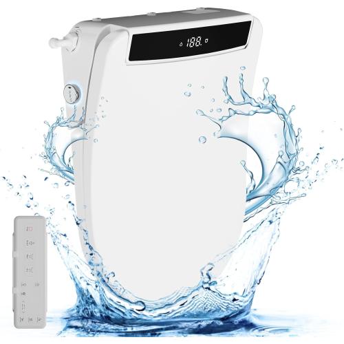Bidet Toilet Seat, Heated Toilet Seat Round Shape, Electric Bidet with Warm Water and Dryer, 3 Cleaning Mode, Self-Clean Stainless Steel Nozzle, LED Display, Night Light, Slow Close Lid