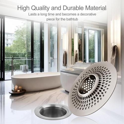 Shower Drain Hair Catcher/Bathroom Drain Cover/Bathtub Drain Strainer/Shower Stall Drain Protector(Brushed Nickel)