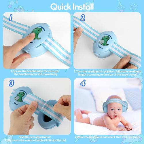 Baby Headphones for Noise, Baby Ear Protection for Babies and Toddlers 0-36 Months - Adjustable Babies Noise Cancelling Headphones Infant Ear Protection Earmuffs Against Hearing Damage