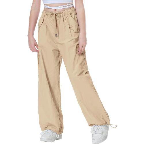 Thread Supply Parachute Pants for Girls Y2K Cargo Trousers with Pockets Harajuku Jogger Pants size : x-small