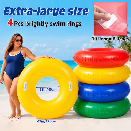 4 Pack Inflatable Pool Floats for Adult ‼️missing yellow and blue‼️