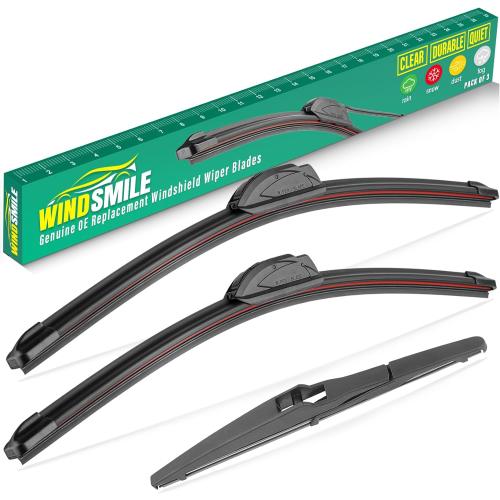 26 16 10 Windshield Wiper Blades Replacement for Toyota RAV4 2013 2014 2015 2016 2017 2018 Premium All Weather Front Rear Wipers Set - OEM Quality (Pack of 3)