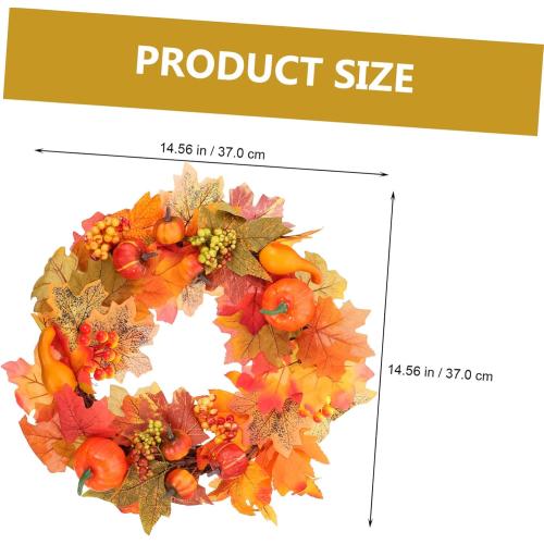LIFKOME 5 pack Harvest Wreath with Simulated Berries Pumpkins and Maple Leaves Autumn Door Wall Hanging Decoration for Festive Tabletop Adornment and Seasonal Home Decor
