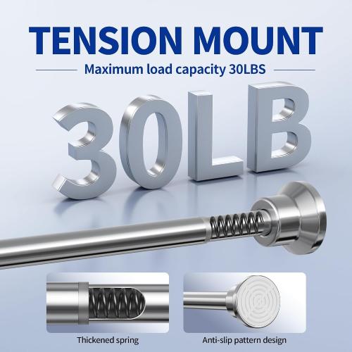 Chrsouly Shower Curtain Rod, 31-76 Inch Adjustable Tension Shower Rod