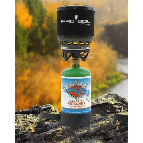 Flame King Refillable 1lb Empty Propane Cylinder Tank - Reusable - Safe and Legal Refill Option - DOT Compliant-16.4 oz (4-Pack)