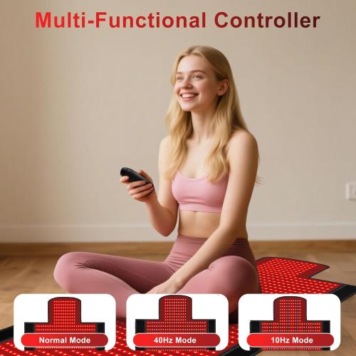 Red Light Therapy Mat, 2in1 LEDs (660nm& 850nm) Red Light Therapy Blanket, Premium Material, Adjustable Timer & Intensity