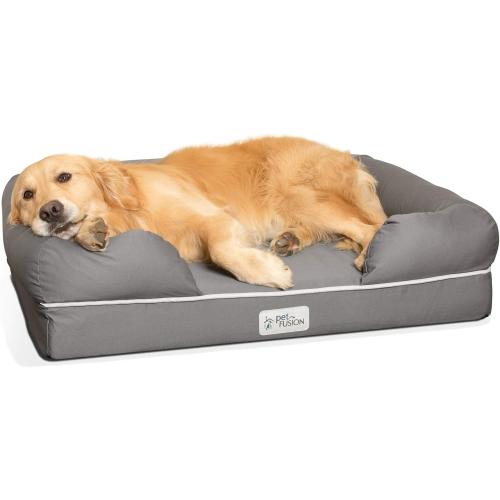 PetFusion Ultimate Dog Bed, Orthopedic Memory Foam, Multiple Sizes and Colors, Medium Firmness Pillow, Waterproof Liner, YKK Zippers, Breathable 35% Cotton Cover
