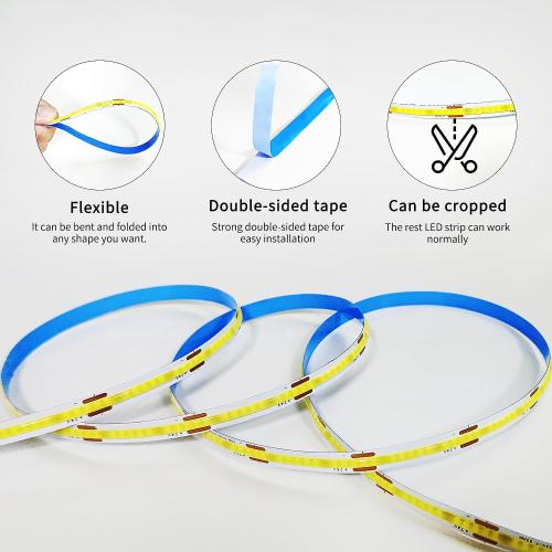 COB LED Strip Lights 100ft,3000K DC 24V Dimmable Warm White Flexible LED Rope Lights for Bedroom,with Remote and app Control LED Lights Strip for Living Room, Shelf, Cabinet