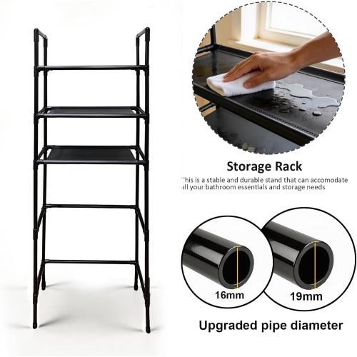 Over The Toilet Storage Shelf,3 Tier Storage Over Toilet,New Upgraded Multifunctional Over The Toilet Rack Increase in Width and Thickness,Space Saver Bathroom Shelves,More Stable and Easy to Install
